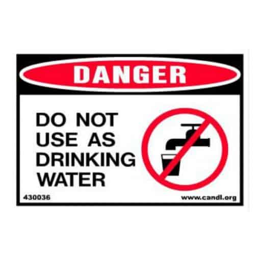 Do Not Use as Drinking Water Decal
