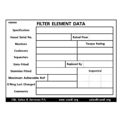 Filter Element Data