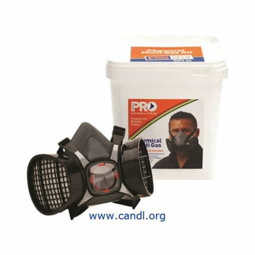 Assembled Half Mask With ABEK1 Cartridges + Storage Bucket ProChoice Safety Gear