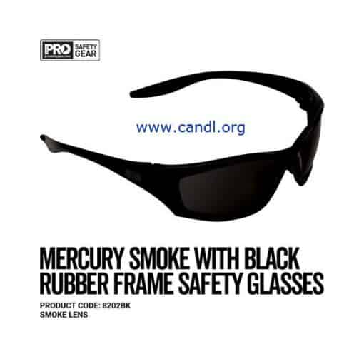 Mercury Black Frame Safety Glasses Smoke Lens - ProChoice® - 8202BK