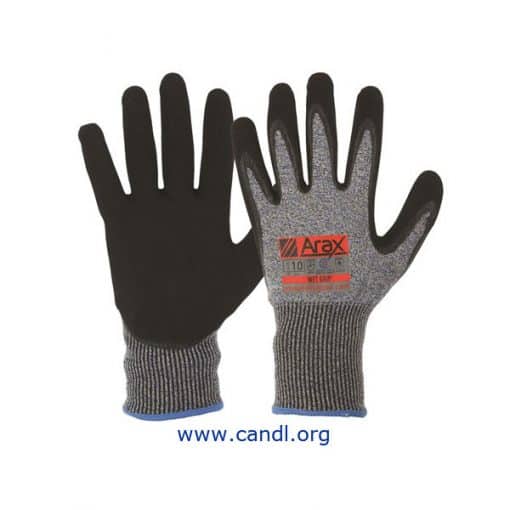 Arax® Nitrile Sand Dip On 13G Liner Gloves