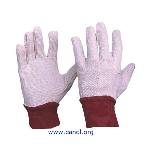 Cotton Drill Knit Wrist Gloves