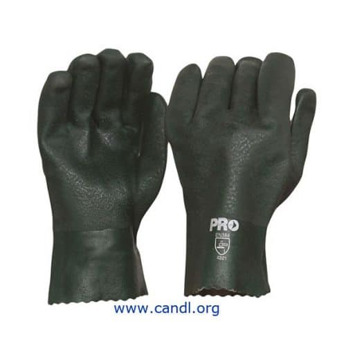 27cm Green Double Dipped PVC Gloves