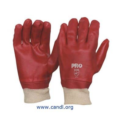 27cm Red PVC / Knit Wrist Gloves