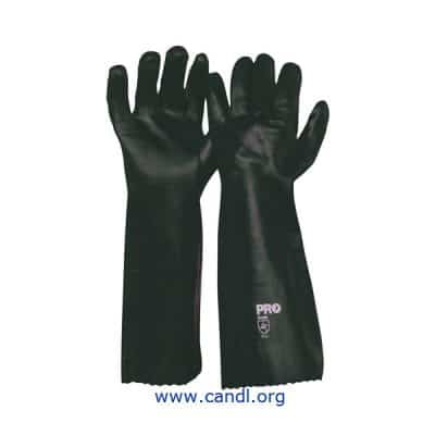 45cm Green Double Dipped PVC Gloves
