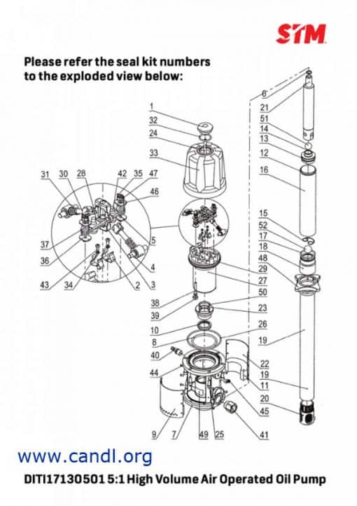 DITI171305SK - 5:1 High Volume Oil Pump Seal Kit
